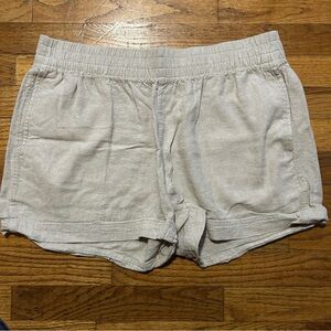 Old Navy Women's Light Tan Comfort Linen/Rayon Casual Shorts w/ Pockets Size L